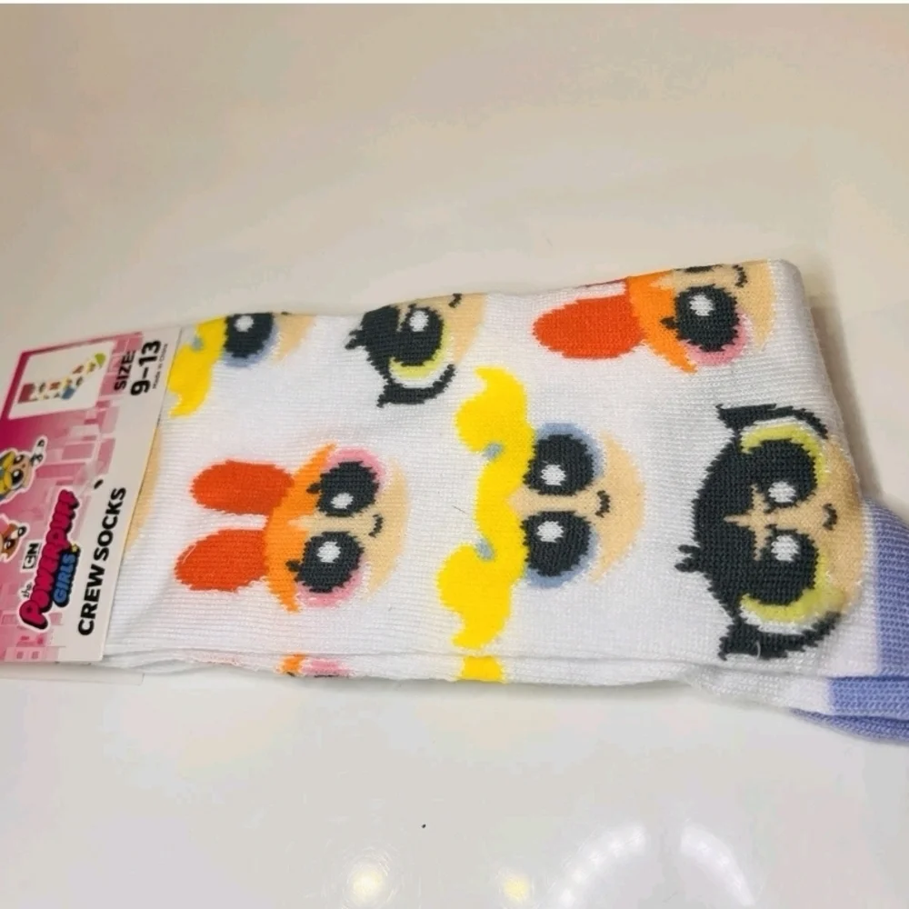 Powerpuff Girls Crew Socks Bubbles Buttercup Blossom New Super Hero Novelty Sock